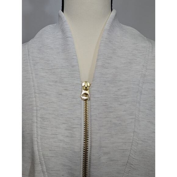 Varley Davidson Sweat Half Zip Top DoubleSoft Gray Beige Viscose Blend Size M - Picture 4 of 11